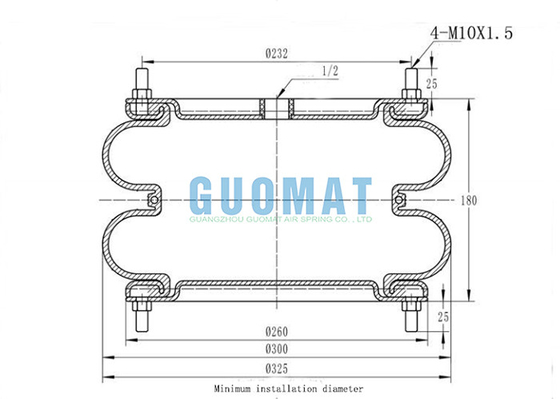 Van de de Luchtlente van GUOMAT 12X2 het F-D 412-22 DS Contitech Industriële Luchtkussen van de de Flensassemblage SP1541 Dunlop