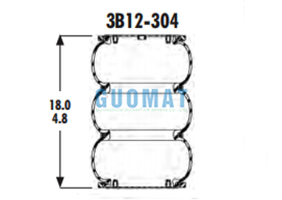 van de de Luchtopschorting van 3B12-304 Goodyear de Rubberwaaier van de Zakken 0-200 Psi Druk voor Automobielvoertuigen