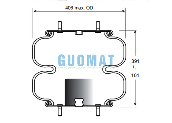Duurzame dubbele geconvolteerde luchtondersteunende veer W01-358-6799 Firestone Plate Industrial Rubber Bellows