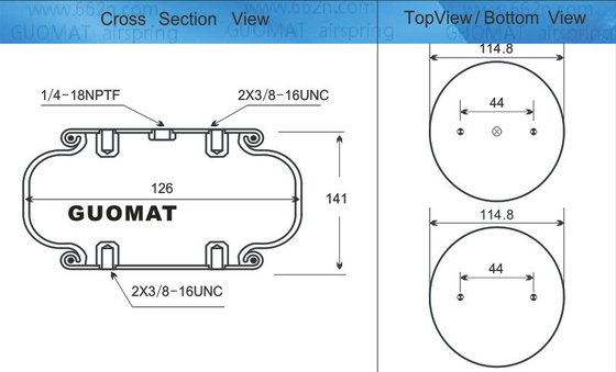 Firestone Air Spring W013587725 GUOMAT 1B5725 Big Stroke Single Ingewikkelde luchtveerschok