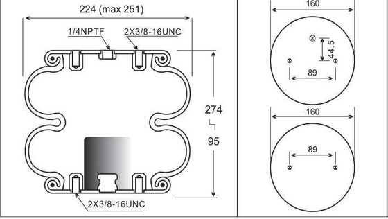 W01-358-6902 Verwikkelde luchtophanging voor Hendrickson S2630