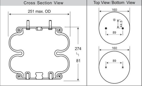 100% getest luchtrubber Bellow W01-358-6908 voor Ride-Rite Air Springs Tassen Aanpassing