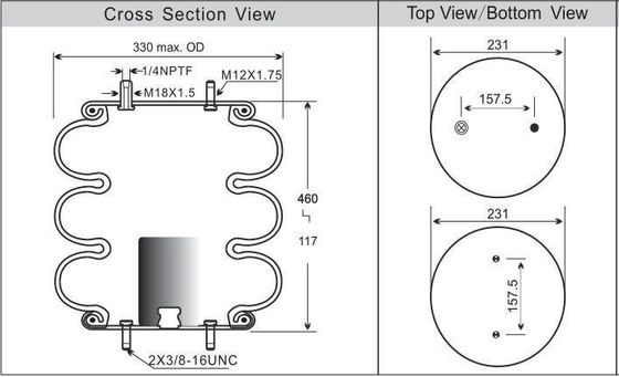 Contitech Air Bellows FT 330-29 520 Air Ride Suspension voor machine isolatie