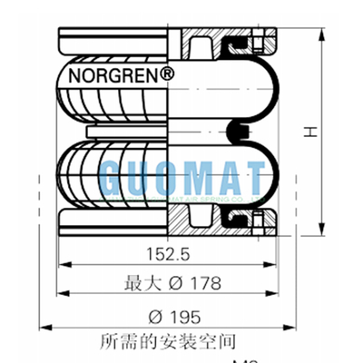 Originele Norgren PM/31062 Dubbele opvouwbare luchtklem 6'X2 Compacte luchtveer
