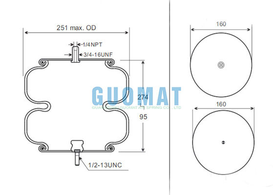 2B9-229 Goodyear Suspension Rubber Bellows W01-358-6897 Firestone Air Spring Voor Beton Screening Machine