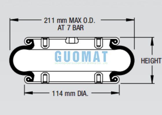 W01-358-0112 Firestone Verwikkelde luchtveer stijl 110 Industrial Bellows Actuator