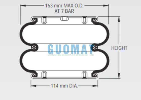 W01-358-0030 Firestone Industriële Balg Actuator 25 Stijl Rubberen Luchtveer Voor Schaarheftafels
