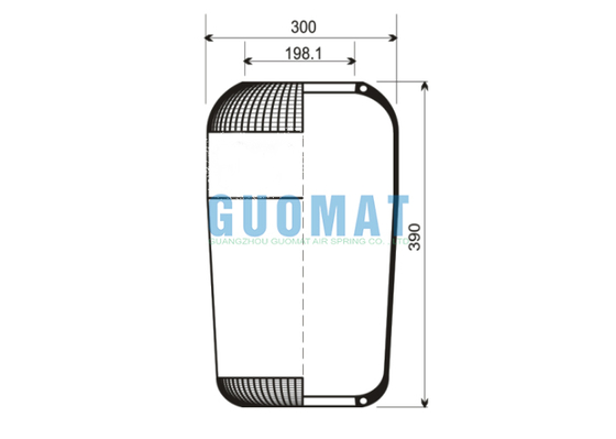 390mm Hoogte 762N Contitech Bus Luchtveer W01-095-0190 Firestone Rubber Luchtbalg
