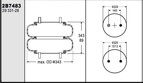 FD331-26 373 de Industriële Luchtlente W01-358-7483 voor Ridewell 1003587483C