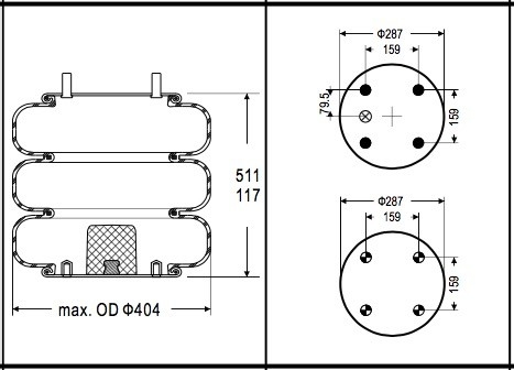W01-358-7855 de Industriële Luchtlente Contitech voet 530-35 522 GRANNING 7026