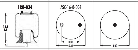 De rubber de Luchtlente 566-16-3-007 van 1R8-034 Goodyear