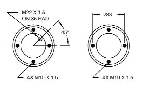 W01-R58-4074 Firestone Luchtkussensysteem 14 1/2 X 2 DUNLOP SP1988 FRUEHAUF J40108M08A05