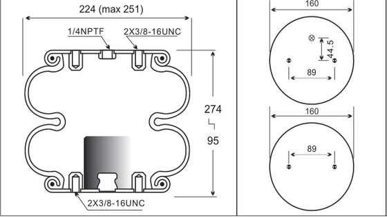 Dubbele Ingewikkelde de Zakw01-358-6902 Firestone 2B9-201 Goodyear van de Luchtlente Vervanging