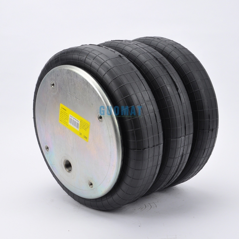 Triple Convoluted Air Bag GUOMAT NO. 3B7386 Bellow No.3B383 Industrial Air Spring 4x3/8-16UNC Schroef