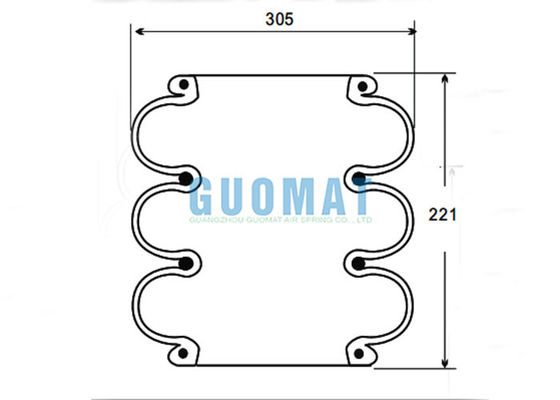 12X3 Zwart Rubber Air Spring W01-R58-4046 Firestone Industrial Bellows Actuator