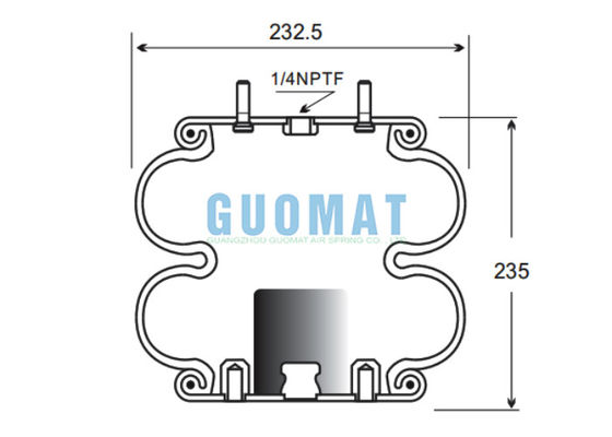 Dubbel gespannen luchtveer 2B9-253 Goodyear W01-358-6945 Firestone luchtvering