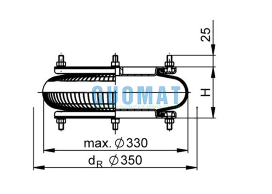 Originele ContiTech FS 412-10 DS Gevouwen type Air Spring 12X1 Rubber Air Bellows