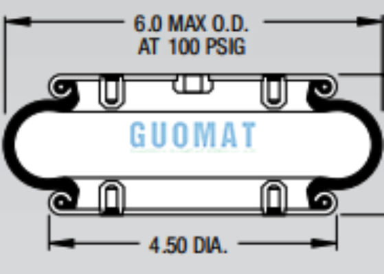 Firestone Style 16 Enkelvoudige Geconvoluteerde Luchtvering W01-358-6996 Natuurrubber Luchtveer