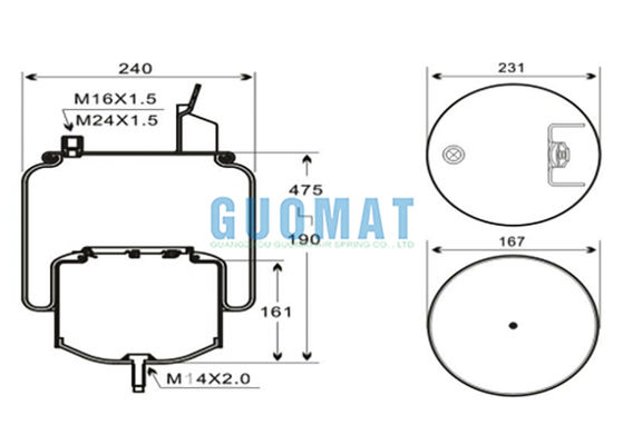 6608NP01 Contitech Vrachtwagen Luchtvering 1R10-704 Goodyear Voor 20582215 20531985 V-olvo Vering