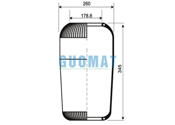 Vibracoustic V1E26 Bus Air Suspension Contitech 701N Air Bellow vervanging