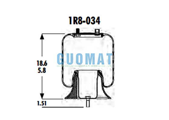 1R8-034 Goodyear Truck Suspension 566-16-3-007 Rolling Lobe Air Spring Voor GMC 10530086