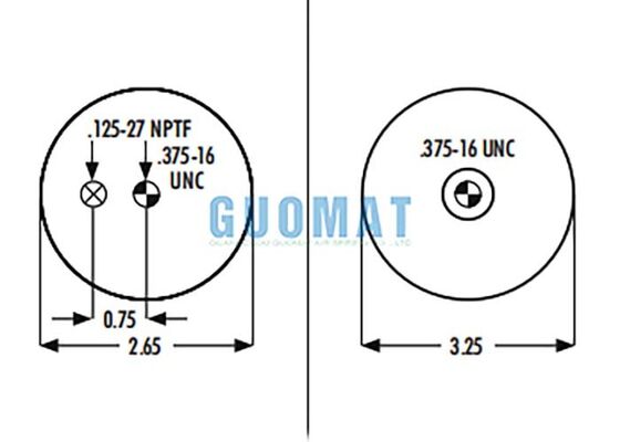 Goodyear 1S4.5-121 Cab Air Spring met zuiger ASC-08-7-157 Airbag met vervangende mouw