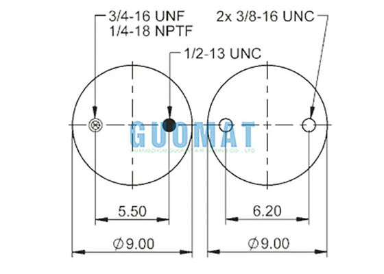 FS 330-11 467 Contitech Rubber Air Bags 64594 Enkele Convolute Stijl Luchtveer Met Bouten
