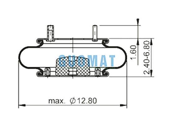 FS 330-11 467 Contitech Rubber Air Bags 64594 Enkele Convolute Stijl Luchtveer Met Bouten