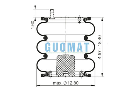 FT 330-29 413 Contitech Triple Convoluted Air Spring 64560 Air Bags For Vibratory Grinding Machine