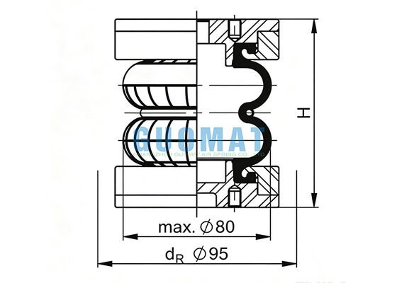FD 22-4 DI CR Contitech Industriële Rubberen Luchtdemper EB-80-45 FESTO Balgcilinder