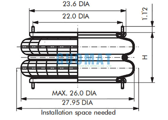 FD 2380-24 RS Contitech Air Bellows 24pcsx3/8-24UNF Air Spring voor Stamping Press Machine