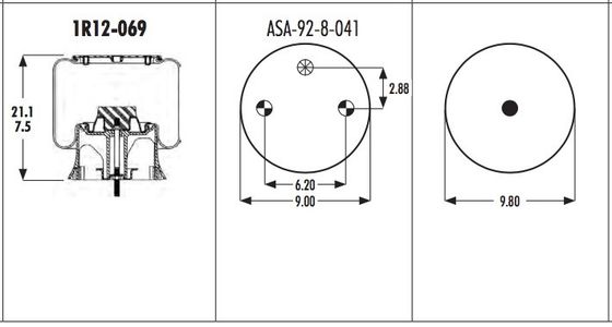 1R12-069 de Lentes van de vrachtwagenlucht 566243038 FIRESTONE W01-358-9069