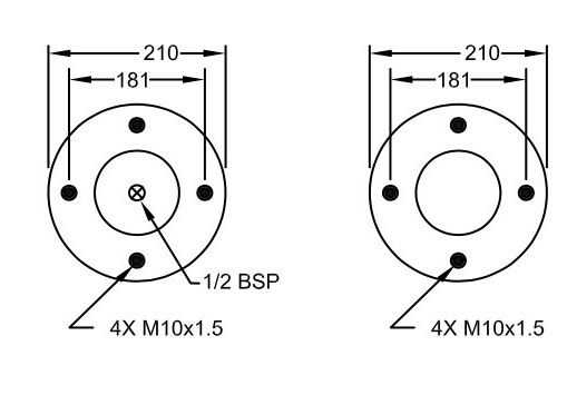 W01-R58-4059 de Schok SP 1539 Rubberblaasbalgen 10 X 3 van de luchtlente met Gestempelde Flens