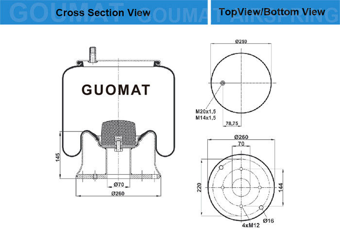 251087 HS Hendrickson Firestone W01-M58-8747 van het Vrachtwagenluchtkussen voor Samro 2500915