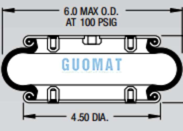 Firestone Style 16 Enkelvoudige Geconvoluteerde Luchtvering W01-358-6996 Natuurrubber Luchtveer