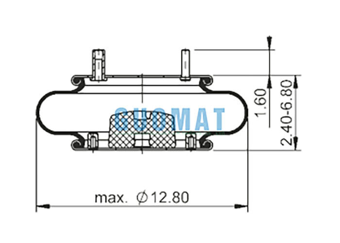 FS 330-11 467 Contitech Rubber Air Bags 64594 Enkele Convolute Stijl Luchtveer Met Bouten