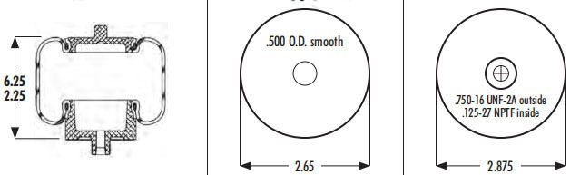 1S5-045 Goodyear Cab Air Shock Absorber ASC-08-7-139 Truck Suspension Air Spring